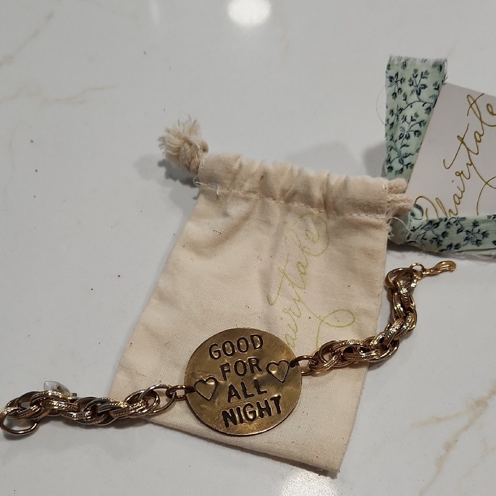 Gold Vintage Bracelet with Intricate Links and Medallion